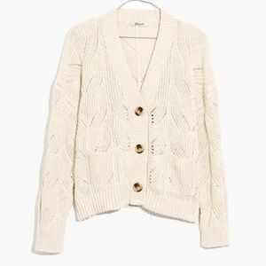 Madewell Hillview Cardigan w/ fisherman details